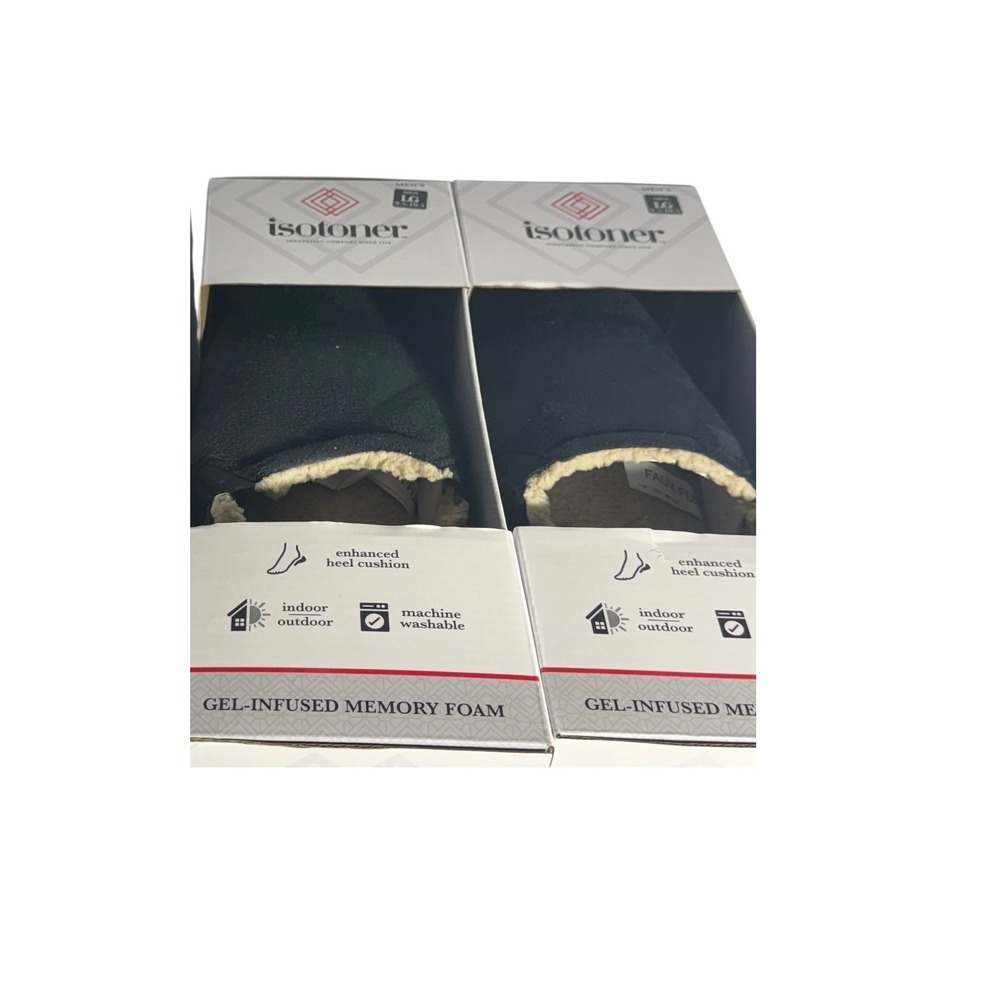 Isotoner Black Microsuede Hoodback Memory Foam Clog Slippers black‎ L 9.5-10.5 - Picture 9 of 9